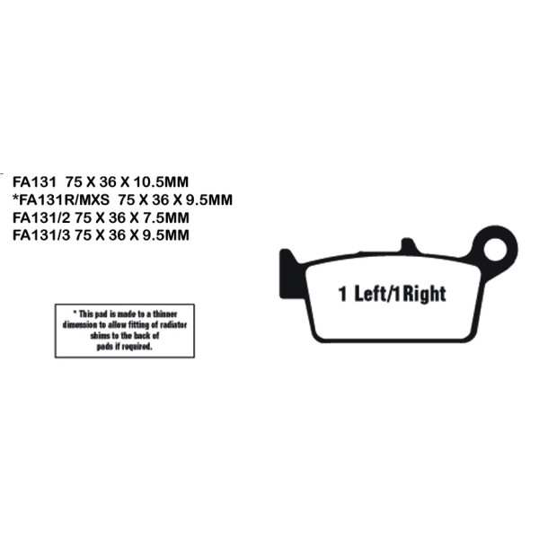 EBC EBC Brake Pads SFA131/3